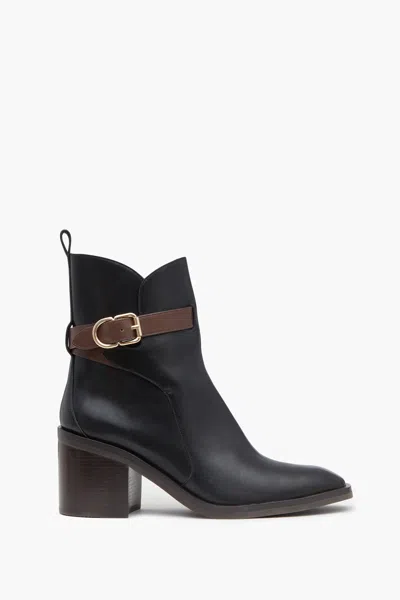 3.1 Phillip Lim Alexa Boot With Ankle Strap In Blk-dkbrown