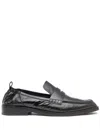 3.1 Phillip Lim Alexa Cracked-leather Penny Loafers In Black
