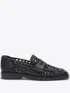 3.1 Phillip Lim Alexa Macrame Leather Loafers In Schwarz