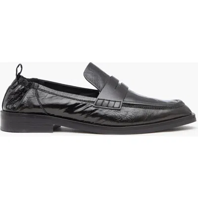 3.1 Phillip Lim Alexa Cracked-leather Penny Loafers In Black