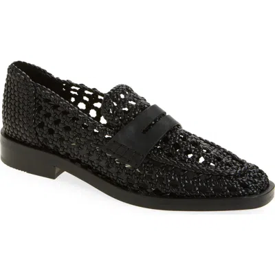 3.1 Phillip Lim Alexa Woven Penny Loafer In Black