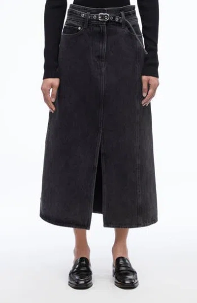 3.1 Phillip Lim A-line Denim Midi Skirt In Black