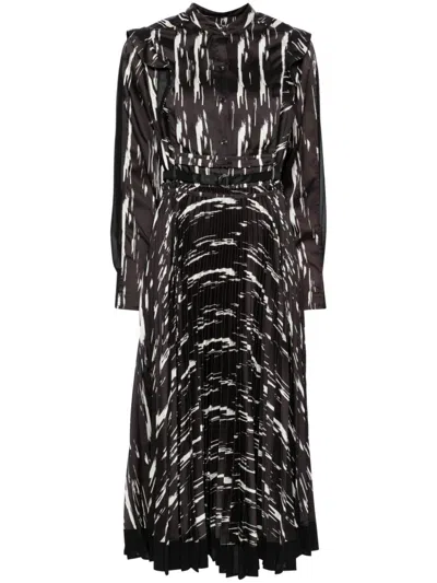 3.1 Phillip Lim All-over Graphic Print Dress In Es241 Espresso Multi