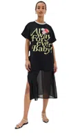 3.1 Phillip Lim Always Forever Baby Tee Dress Blk Multi In Blk Multi