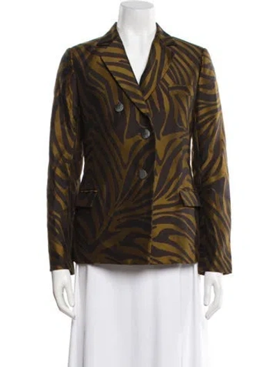 Pre-owned 3.1 Phillip Lim Animal Print Blazer In Black