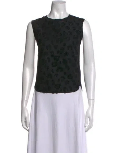 Pre-owned 3.1 Phillip Lim Animal Print Crew Neck Top In Black