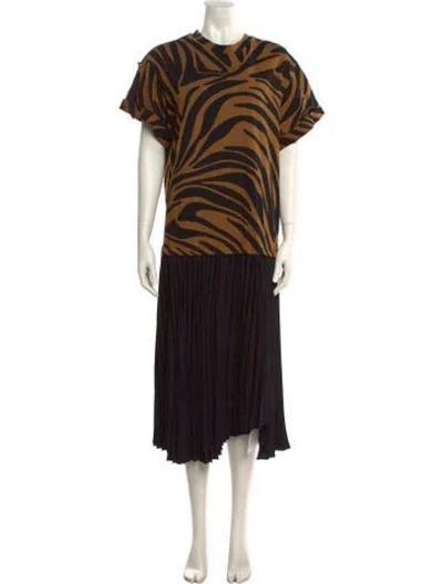 Pre-owned 3.1 Phillip Lim Animal Print Long Dress In Black