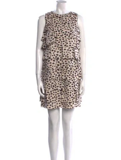 Pre-owned 3.1 Phillip Lim Animal Print Mini Dress In Neutral