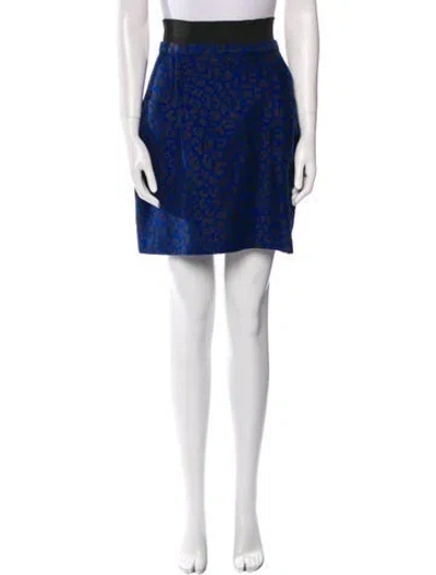 Pre-owned 3.1 Phillip Lim Animal Print Mini Skirt In Blue