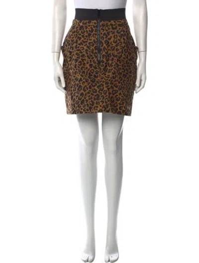 Pre-owned 3.1 Phillip Lim Animal Print Mini Skirt In Brown