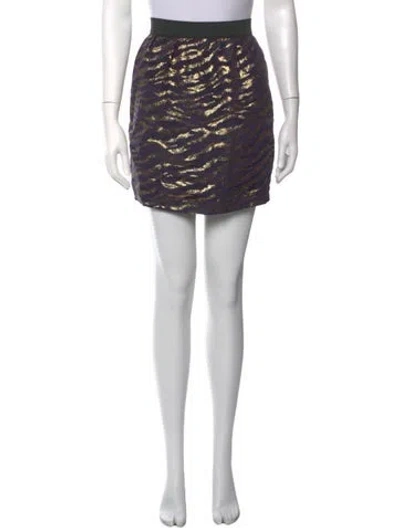 Pre-owned 3.1 Phillip Lim Animal Print Mini Skirt In Purple