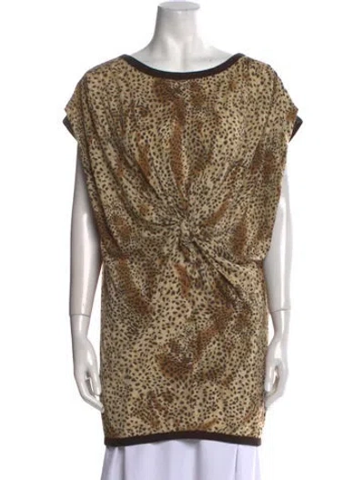 Pre-owned 3.1 Phillip Lim Animal Print Scoop Neck Tunic In Multi