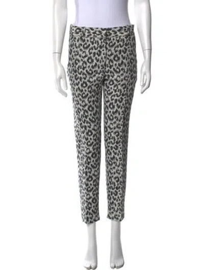 Pre-owned 3.1 Phillip Lim Animal Print Straight Leg Pants In White