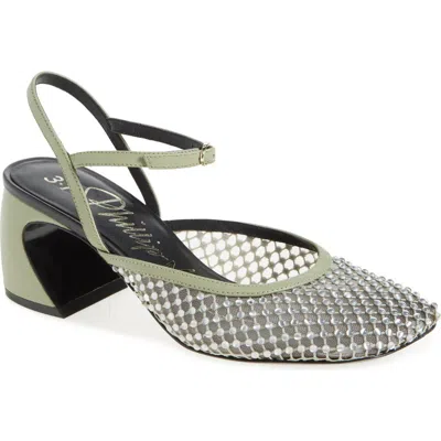 3.1 Phillip Lim Ankle Strap Crescent Heel Pump In Sage