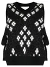 3.1 Phillip Lim Argyle-check Knitted Vest In Schwarz