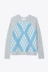 3.1 Phillip Lim Argyle Jacquard Long Sleeve Relaxed Pullover In Multi