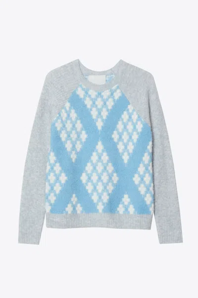 3.1 Phillip Lim Argyle Jacquard Long Sleeve Relaxed Pullover In Multi