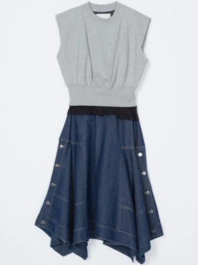 3.1 Phillip Lim Asymmetric Denim Dress In Grey