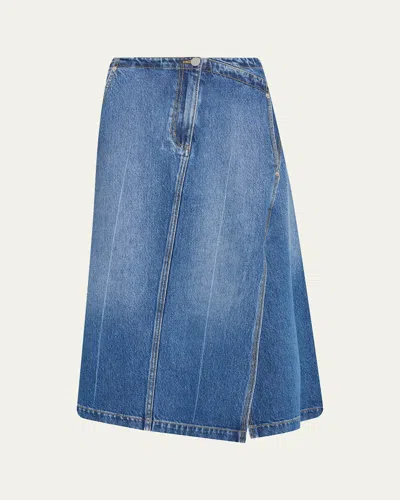 3.1 Phillip Lim Asymmetric Denim Midi Skirt In Blue