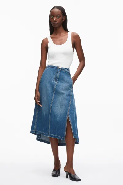 3.1 Phillip Lim Asymmetric Denim Skirt In Blue