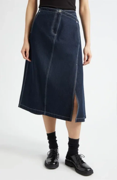 3.1 Phillip Lim Asymmetric Denim Skirt In Blue