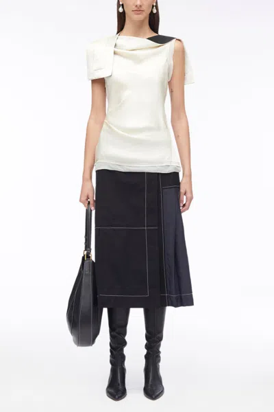 3.1 Phillip Lim Asymmetric Drape Satin Top