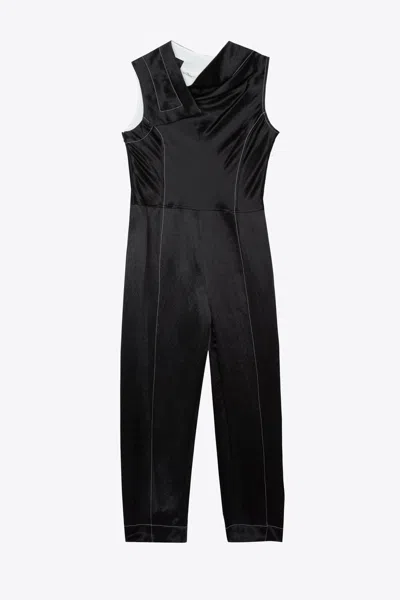 3.1 Phillip Lim Asymmetric Drape Sleeveless Satin Jumpsuit