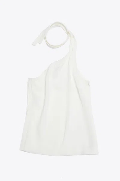 3.1 Phillip Lim Asymmetric Tank With Neck Ties In White