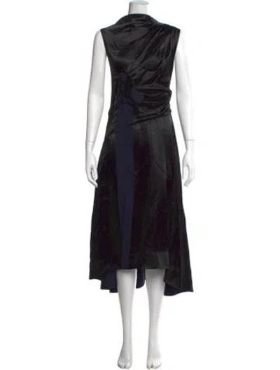 Pre-owned 3.1 Phillip Lim Asymmetrical Midi Length Dress In Black