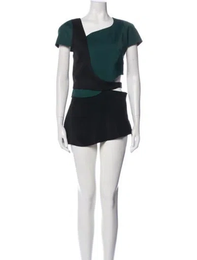 Pre-owned 3.1 Phillip Lim Asymmetrical Mini Dress In Green