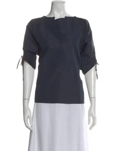 Pre-owned 3.1 Phillip Lim Asymmetrical Short Sleeve Top In Gray
