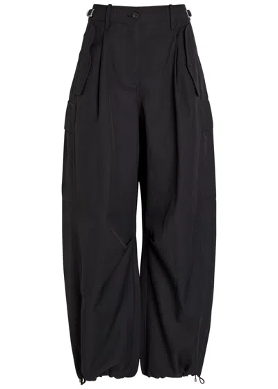 3.1 Phillip Lim Barrel-leg Cotton-blend Cargo Trousers In Black