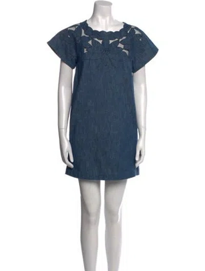 Pre-owned 3.1 Phillip Lim Bateau Neckline Mini Dress In Blue