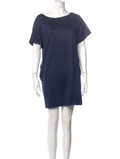Pre-owned 3.1 Phillip Lim Bateau Neckline Mini Dress In Blue
