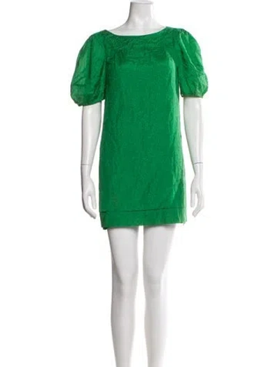 Pre-owned 3.1 Phillip Lim Bateau Neckline Mini Dress In Green