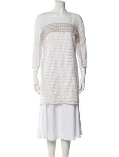 Pre-owned 3.1 Phillip Lim Bateau Neckline Mini Dress In Neutral
