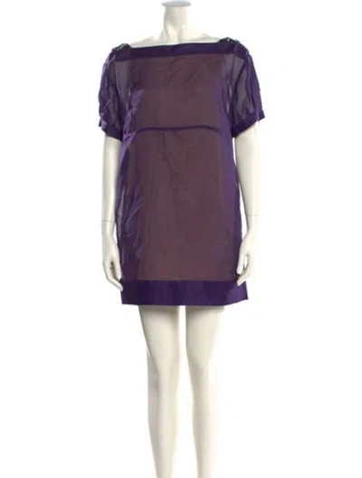 Pre-owned 3.1 Phillip Lim Bateau Neckline Mini Dress In Purple