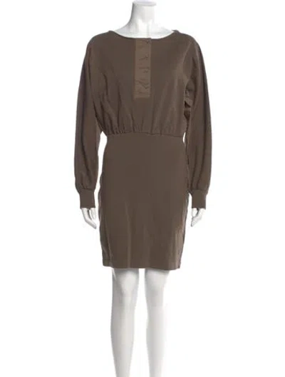 Pre-owned 3.1 Phillip Lim Bateau Neckline Mini Dress W/ Tags In Brown