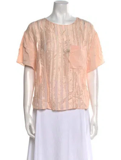 Pre-owned 3.1 Phillip Lim Bateau Neckline Short Sleeve Blouse In Pink
