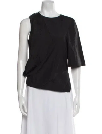 Pre-owned 3.1 Phillip Lim Bateau Neckline Short Sleeve Top In Black