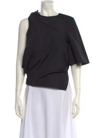 Pre-owned 3.1 Phillip Lim Bateau Neckline Short Sleeve Top In Black