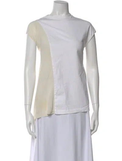 Pre-owned 3.1 Phillip Lim Bateau Neckline Short Sleeve Top In White