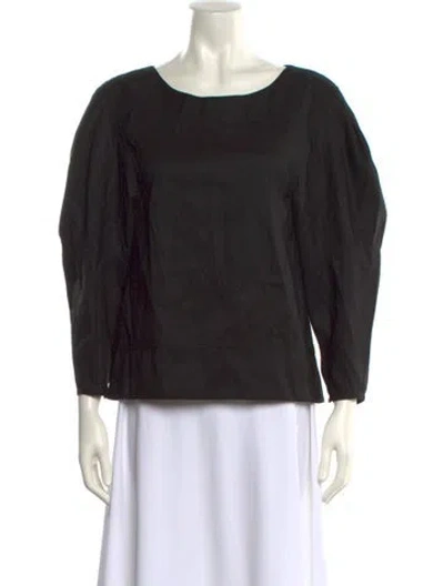 Pre-owned 3.1 Phillip Lim Bateau Neckline Three-quarter Sleeve Blouse In Black