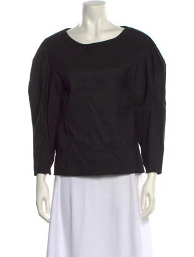 Pre-owned 3.1 Phillip Lim Bateau Neckline Three-quarter Sleeve Top In Black