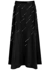 3.1 Phillip Lim Bead-embellished Satin Midi Skirt In Black