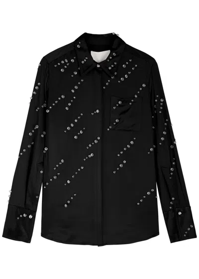3.1 Phillip Lim Bead-embellished Satin Shirt In Black