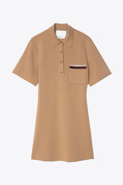 3.1 Phillip Lim Beaded Embellishment Mini Polo Dress In Nude