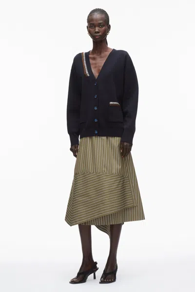 3.1 Phillip Lim Beaded Embellishment V-neck Cardigan In Blue