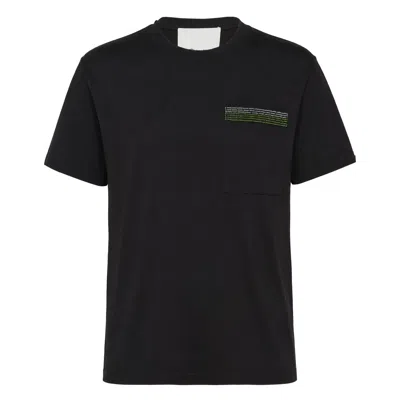 3.1 Phillip Lim Bead-embellished Pocket T-shirt In Black