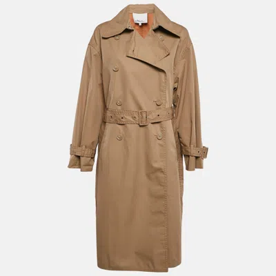 3.1 Phillip Lim Beige Gabardine Double Breasted Trench Coat M In Brown